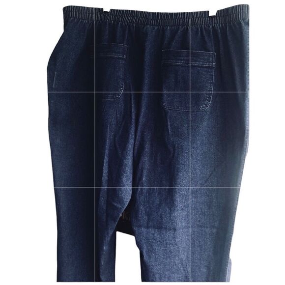 NWT Allison Daley Women’s Blue Denim Pants 4 Pockets Comfy Elastic Waist… - Picture 4 of 4